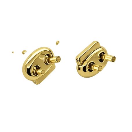 Zsinór rögzítő 3,5 mm dupla lyukas , zamak , arany