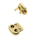 Zsinór rögzítő 3,5 mm dupla lyukas , zamak , arany