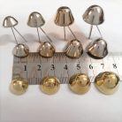 Fenékszeg , kúpos  12 ,-14,-16,-18 mm , nikkel és rezezett arany színekben