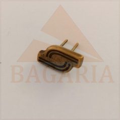   Disz , vasalapú , sárga antik ,  13,5 mm x 8 mm x 2 mm ,  lábhossz 10 mm