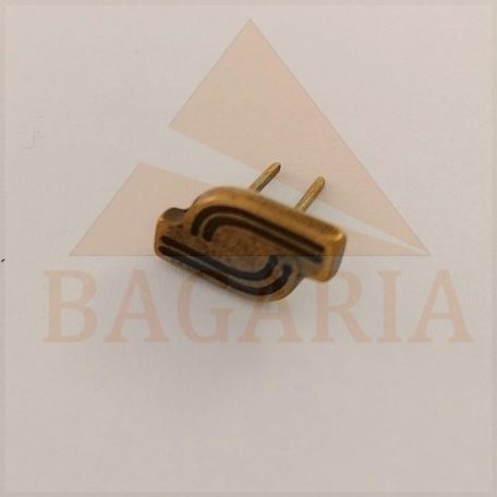 Disz , vasalapú , sárga antik ,  13,5 mm x 8 mm x 2 mm ,  lábhossz 10 mm