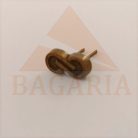 Disz , vasalapú , sárga antik ,  12,7 mm x 6,5 mm x 2,5 mm ,  lábhossz 10 mm