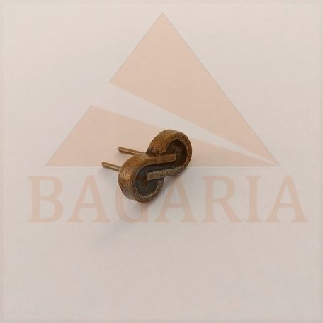 Disz , vasalapú , sárga antik ,  12,7 mm x 6,5 mm x 2,5 mm ,  lábhossz 10 mm