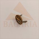 Disz , vasalapú , sárga antik ,  12 mm x 8,5 mm x 1,8 mm ,  lábhossz 8 mm