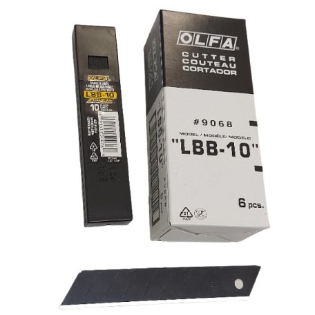 Olfa LBB-10 fekete acél penge 10 db/csomag , L-1 és L-2 tipusú késekhez