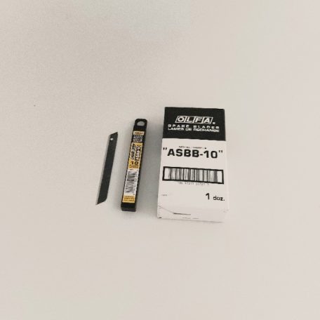 OLFA fekete ASBB-10 acél penge , 10 db/csomag , SVR-2 és 180 Black típusu késekhez