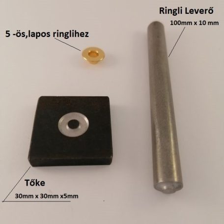 5 mm- es, lapos ringli leverő és tőke