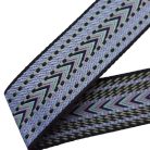 Sima matt 50 mm x 3 mm  puha szövött szatén heveder , lilás égkék kelta mintás