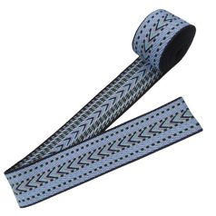   Sima matt 50 mm x 3 mm  puha szövött szatén heveder , lilás égkék kelta mintás