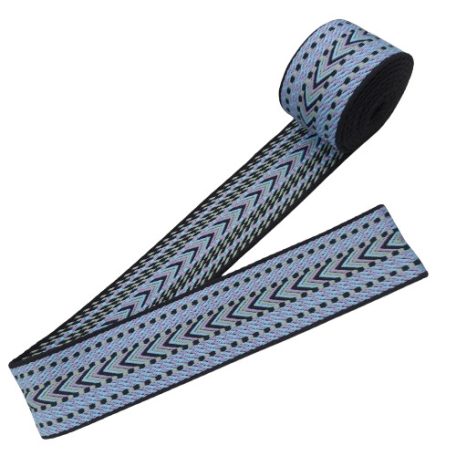 Sima matt 50 mm x 3 mm  puha szövött szatén heveder , lilás égkék kelta mintás