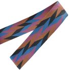 Matt 50 mm x 3 mm szövött heveder , pasztel kék/rózsa/világos barna/fekete rombusz mintás