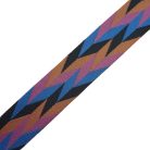 Matt 50 mm x 3 mm szövött heveder , pasztel kék/rózsa/világos barna/fekete rombusz mintás