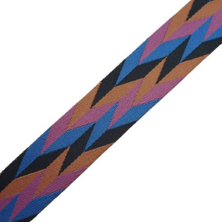 Matt 50 mm x 3 mm szövött heveder , pasztel kék/rózsa/világos barna/fekete rombusz mintás