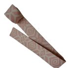 Sima fényes 50 mm x 3 mm  szövött szatén heveder , pasztel rózaszín-bézs rombusz mintás