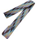 Matt 50 mm x 3 mm szövött heveder ,pasztel lila/sárga/ébenfekete/türkiz zöld rombusz4 mintás
