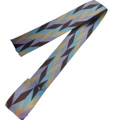   Matt 50 mm x 3 mm szövött heveder ,pasztel lila/sárga/ébenfekete/türkiz zöld rombusz4 mintás