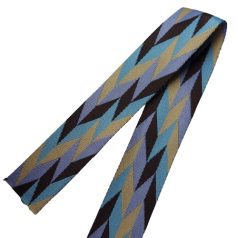   Matt 50 mm x 3 mm szövött heveder ,pasztel lila/sárga/ébenfekete/türkiz zöld rombusz4 mintás