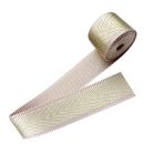 Sima fényes 40 mm x 3 mm  szövött szatén  heveder , bécs-arany halszálka mintás
