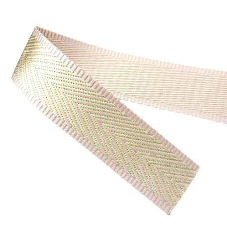Sima fényes 40 mm x 3 mm  szövött szatén  heveder , bécs-arany halszálka mintás