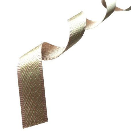Sima fényes 40 mm x 3 mm  szövött szatén  heveder , bécs-arany halszálka mintás