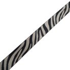 Sima fényes 40 mm x 3 mm  szövött szatén heveder , homok-fekete zebra mintás