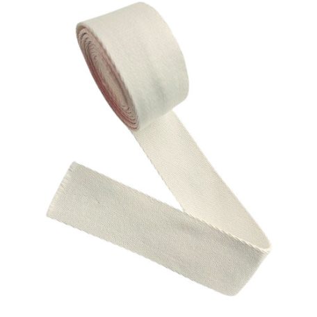 Sima fényes 40 mm x 3 mm, sűrű szövésű heveder, törtfehér 