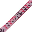 Sima fényes 50 mm x 3 mm  szövött heveder , piros-ezüst-fekete 