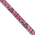 Sima fényes 50 mm x 3 mm  szövött heveder , piros-ezüst-fekete 