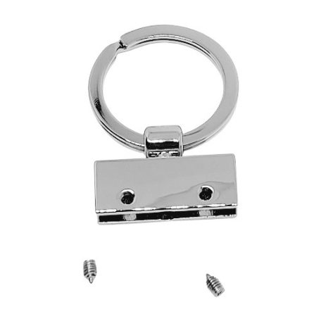 Kulcstartó 30 mm zamak , karikával , nikkel