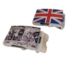 Heveder csat 38mm, képregény mintás, fekete-fehér. 