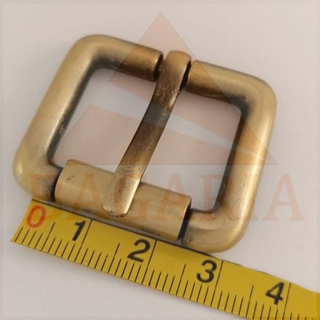 25 MM zamak pergős csat , selyem sárga antik