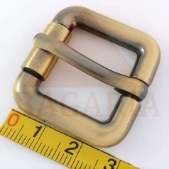 20 MM zamak pergős csat , selyem sárga antik