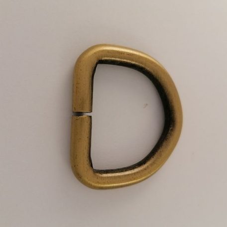 D karika ,vasalapú , sárga antik, 30 mm x 6 mm