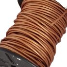 Bőr füző folyóméterben  , gömbölyű , rose gold metal