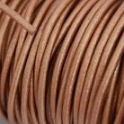 Bőr füző folyóméterben  , gömbölyű , rose gold metal