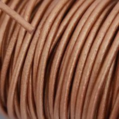 Bőr füző folyóméterben  , gömbölyű , rose gold metal