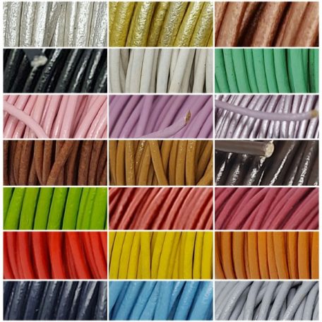 Bőr füző folyóméterben  , gömbölyű , sárga