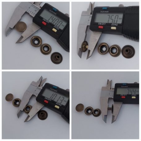 DZSEKI PATENT 14 MM, RÉZALAPÚ, SÁRGA ANTIK