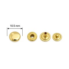 KESZTYŰPATENT 10,5 MM , RÉZALAPÚ fényes arany