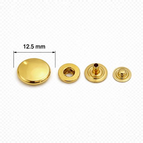 KESZTYŰPATENT 12,5 MM , VASALAPÚ fényes arany